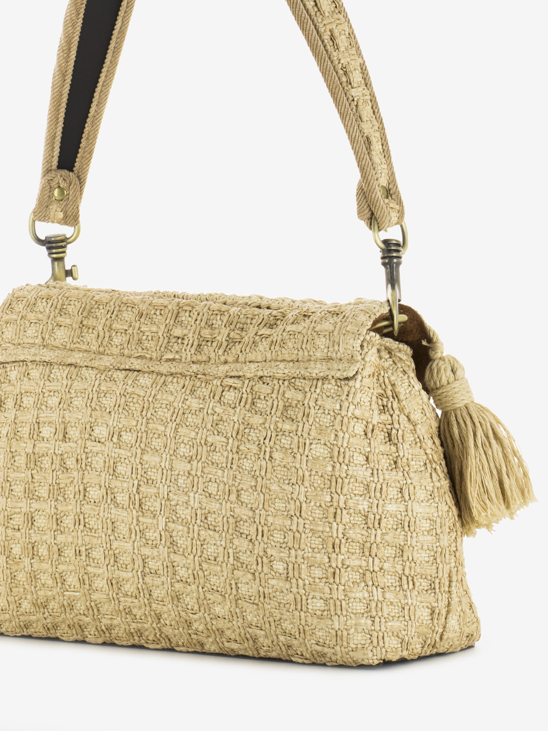 Borsa a spalla Isla cotton beige