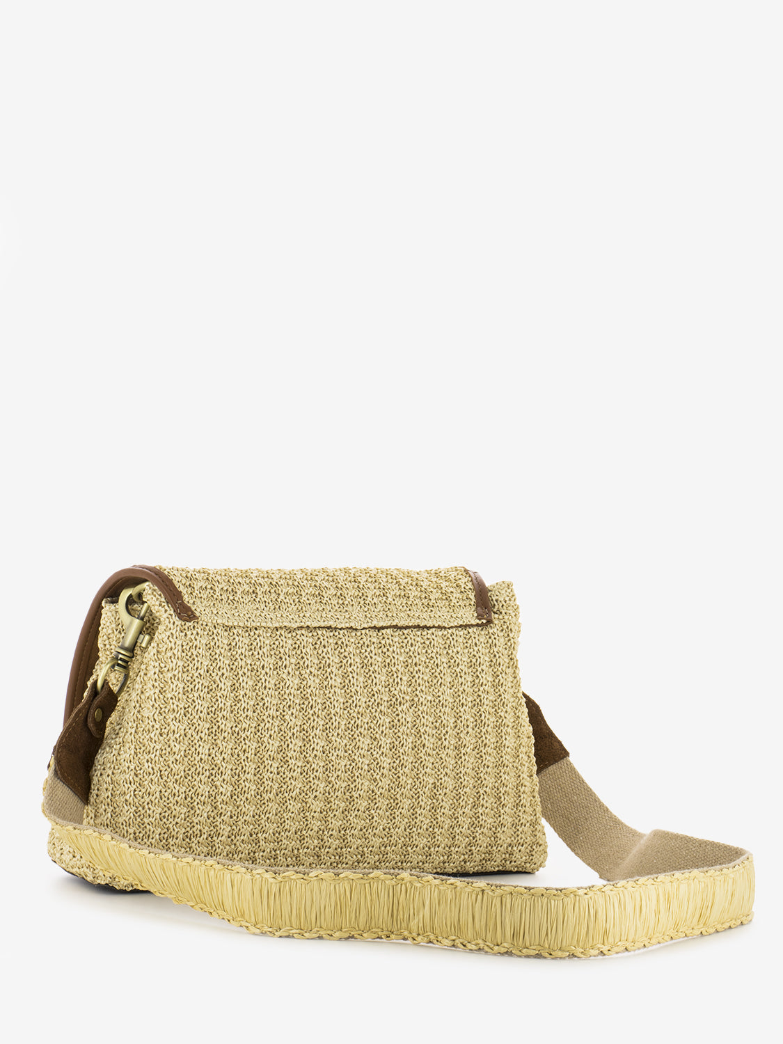 Goa crochet bag with beige shoulder strap