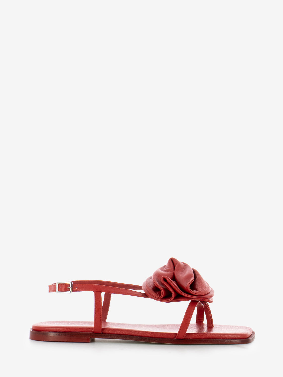 Logic sandals in red leather