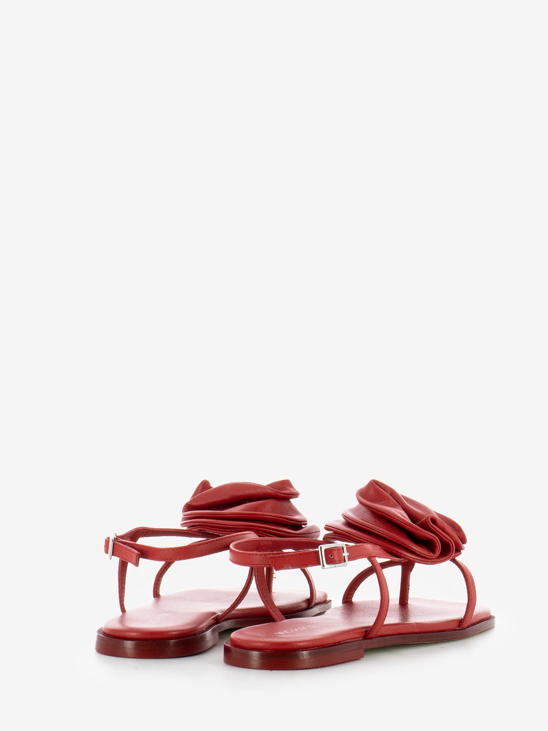Logic sandals in red leather
