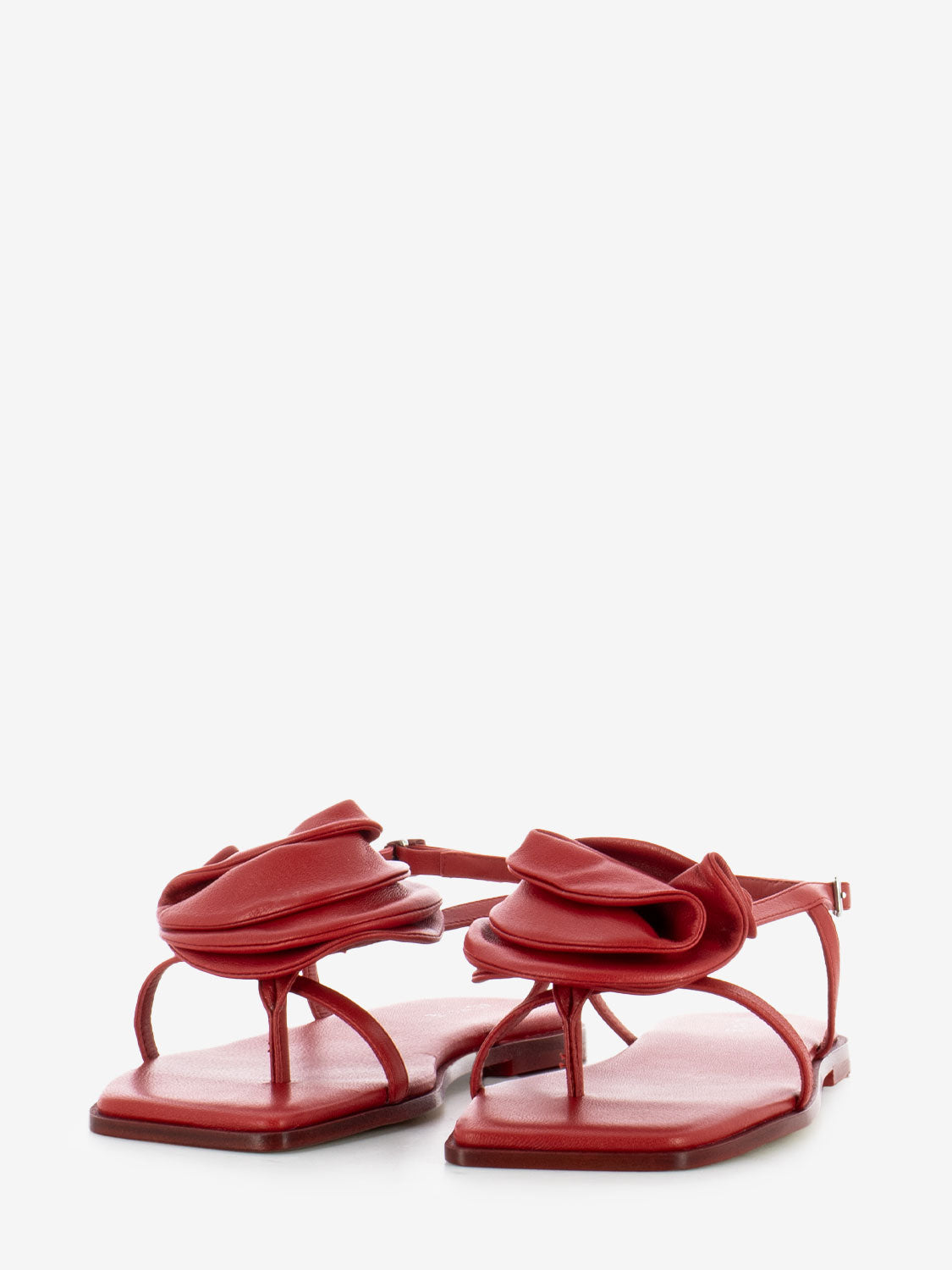 Logic sandals in red leather