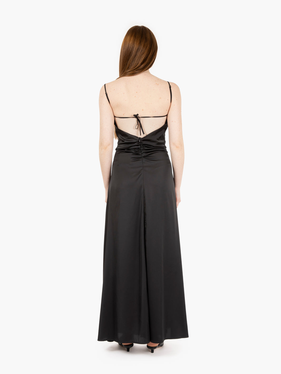 Black long dress with thin straps