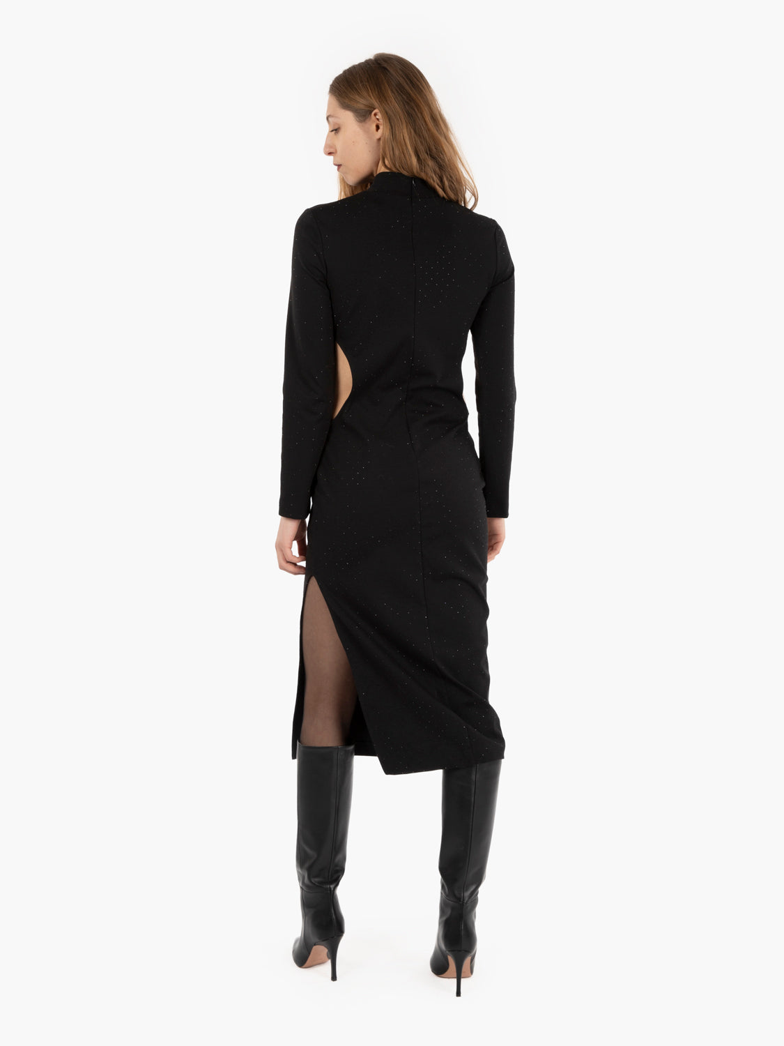 Black rhinestone midi dress