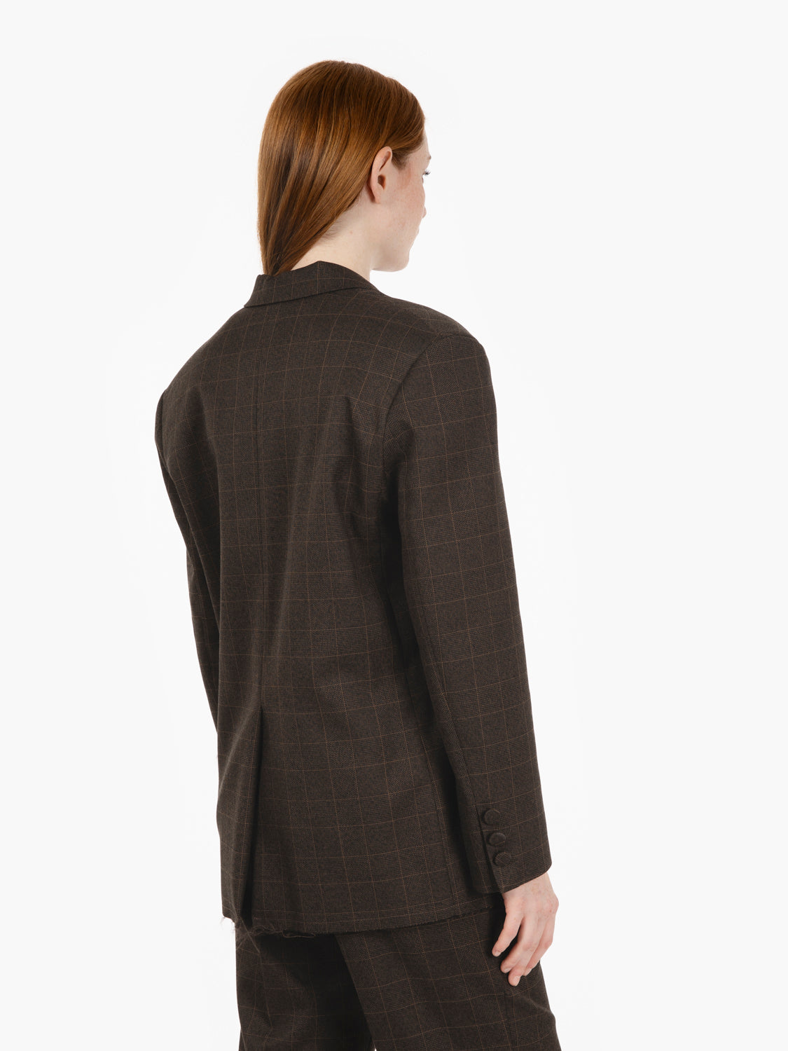 Blazer check con cintura moro