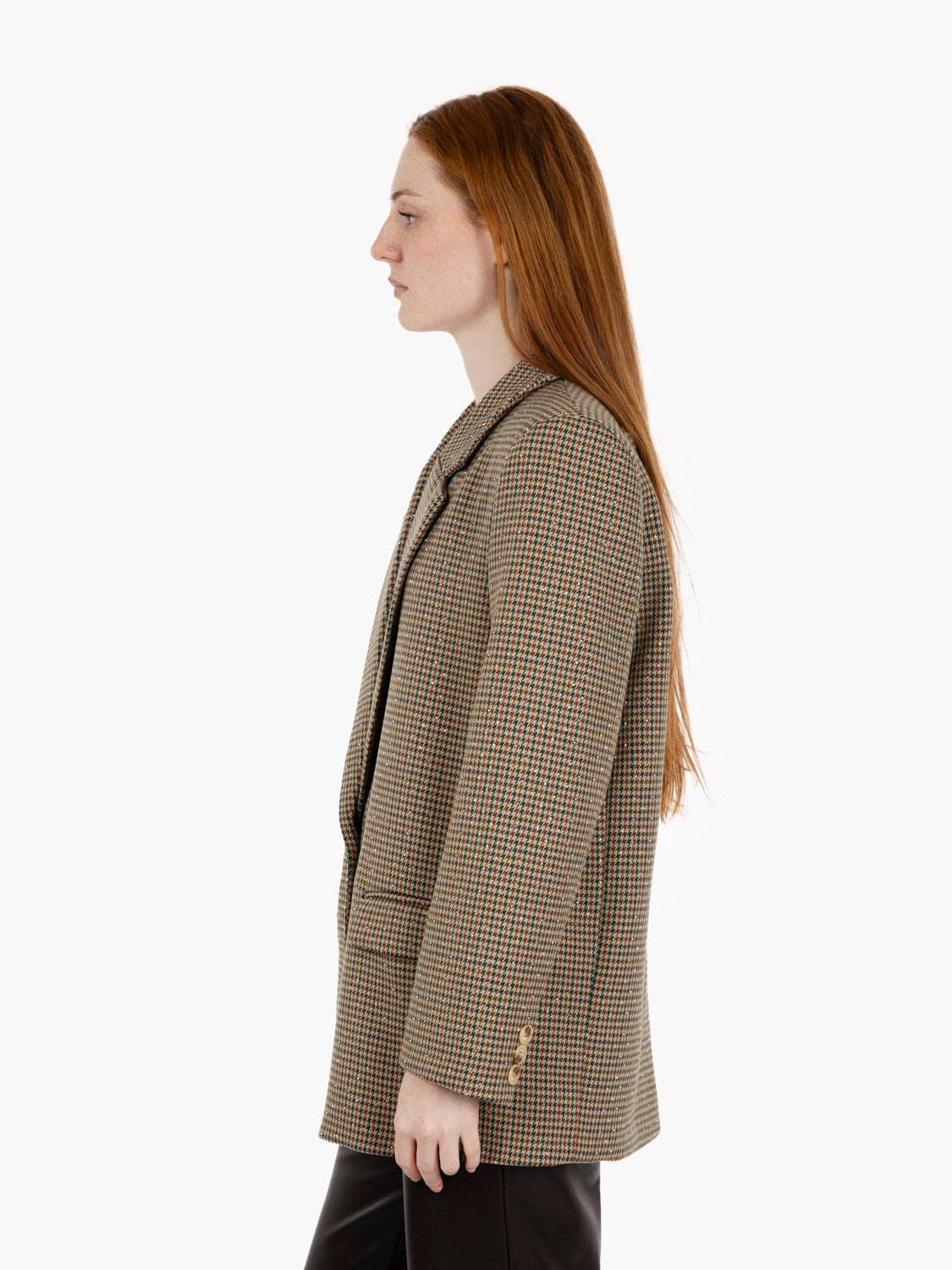 Blazer con strass pied de poule multicolor