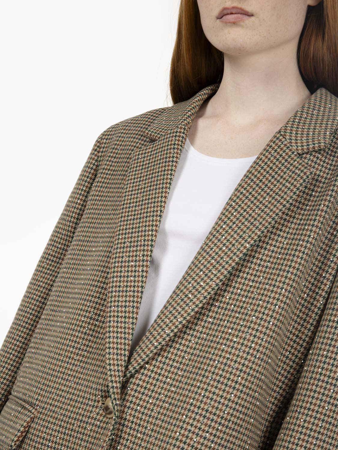Blazer con strass pied de poule multicolor