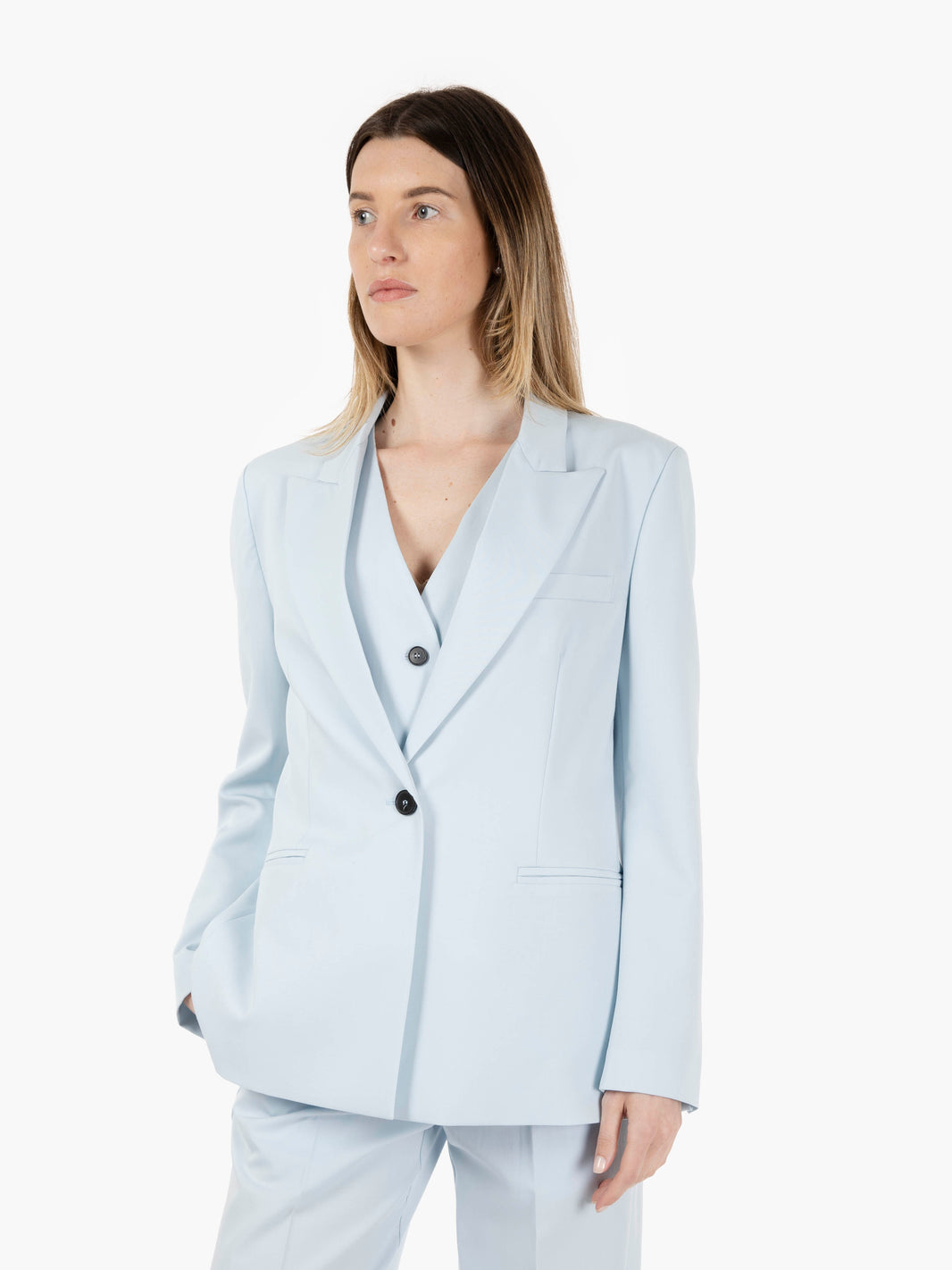 Blazer monopetto azzurro