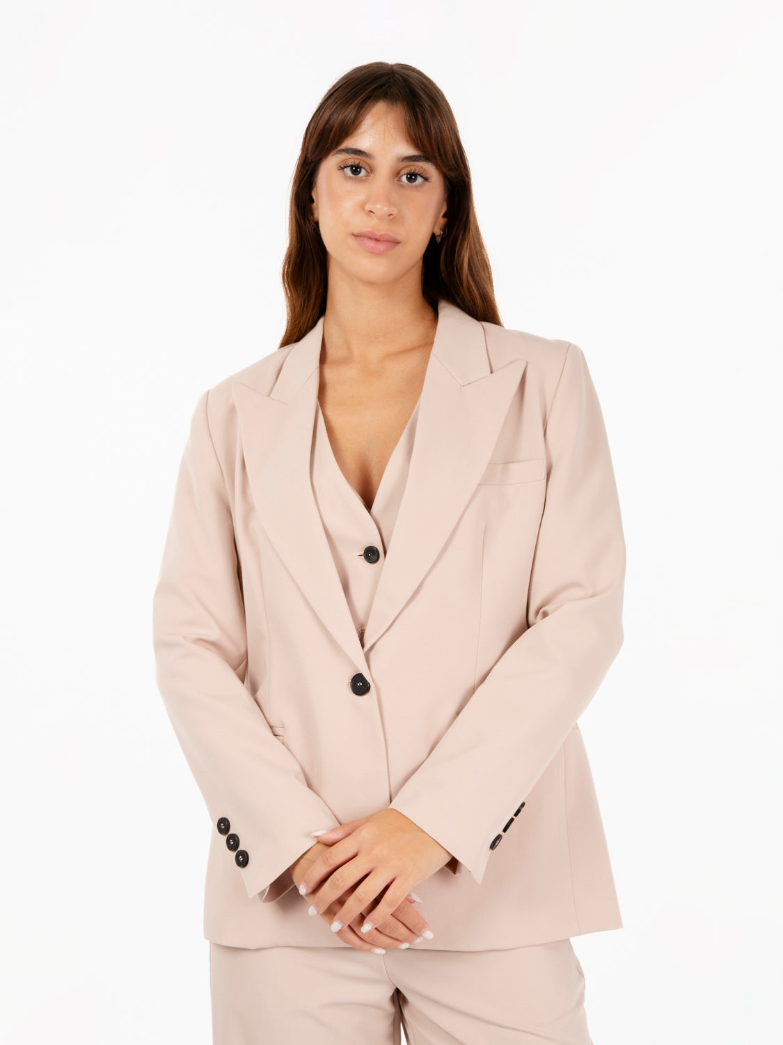 Blazer monopetto cipria