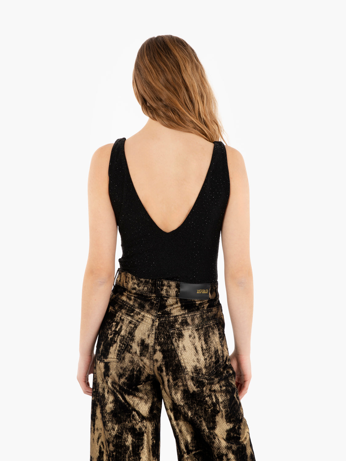 Body con strass nero