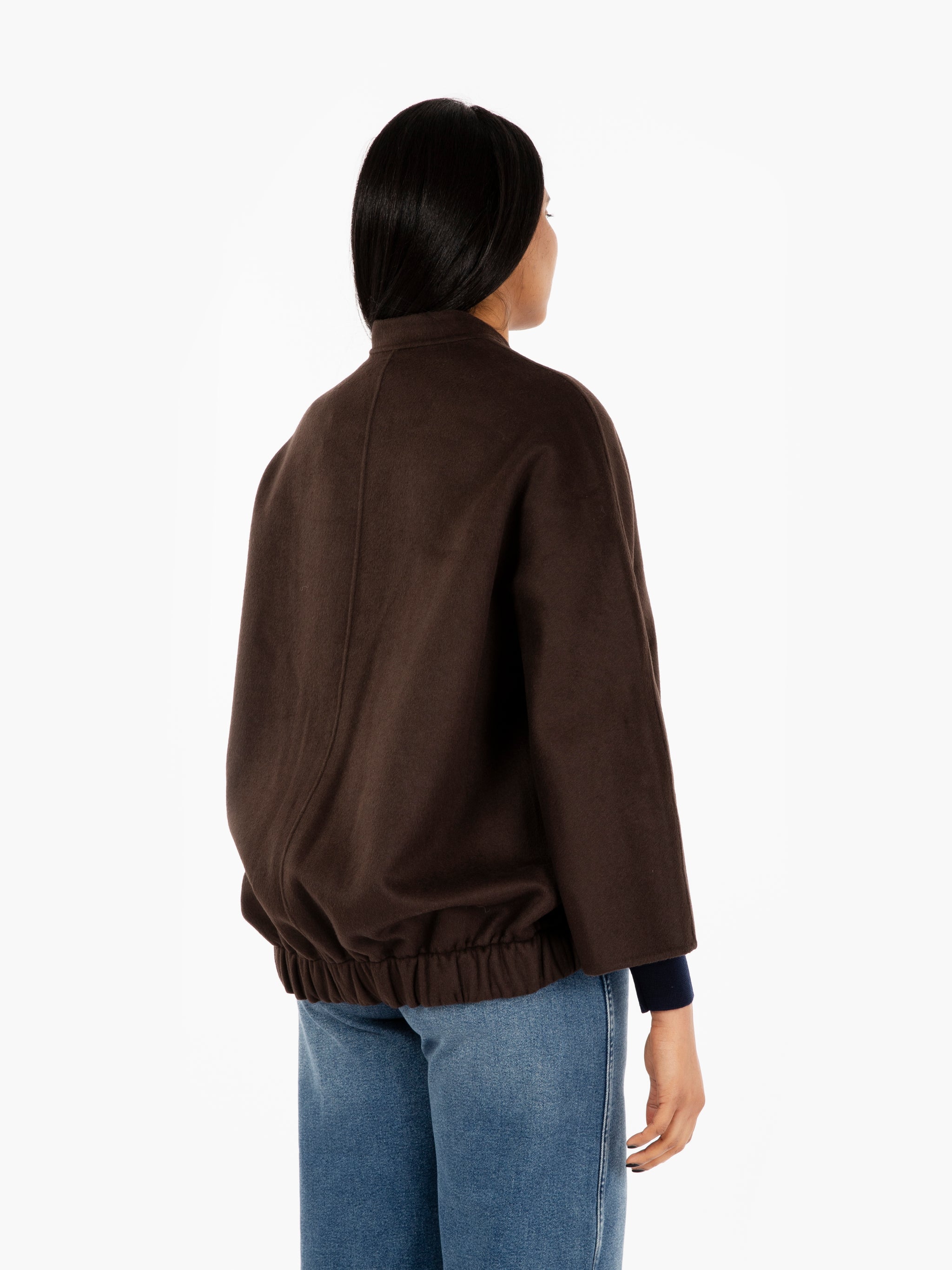 Bomber in lana testa di moro
