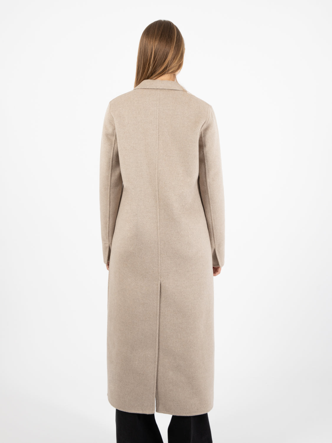 Cappotto lungo stretto tortora