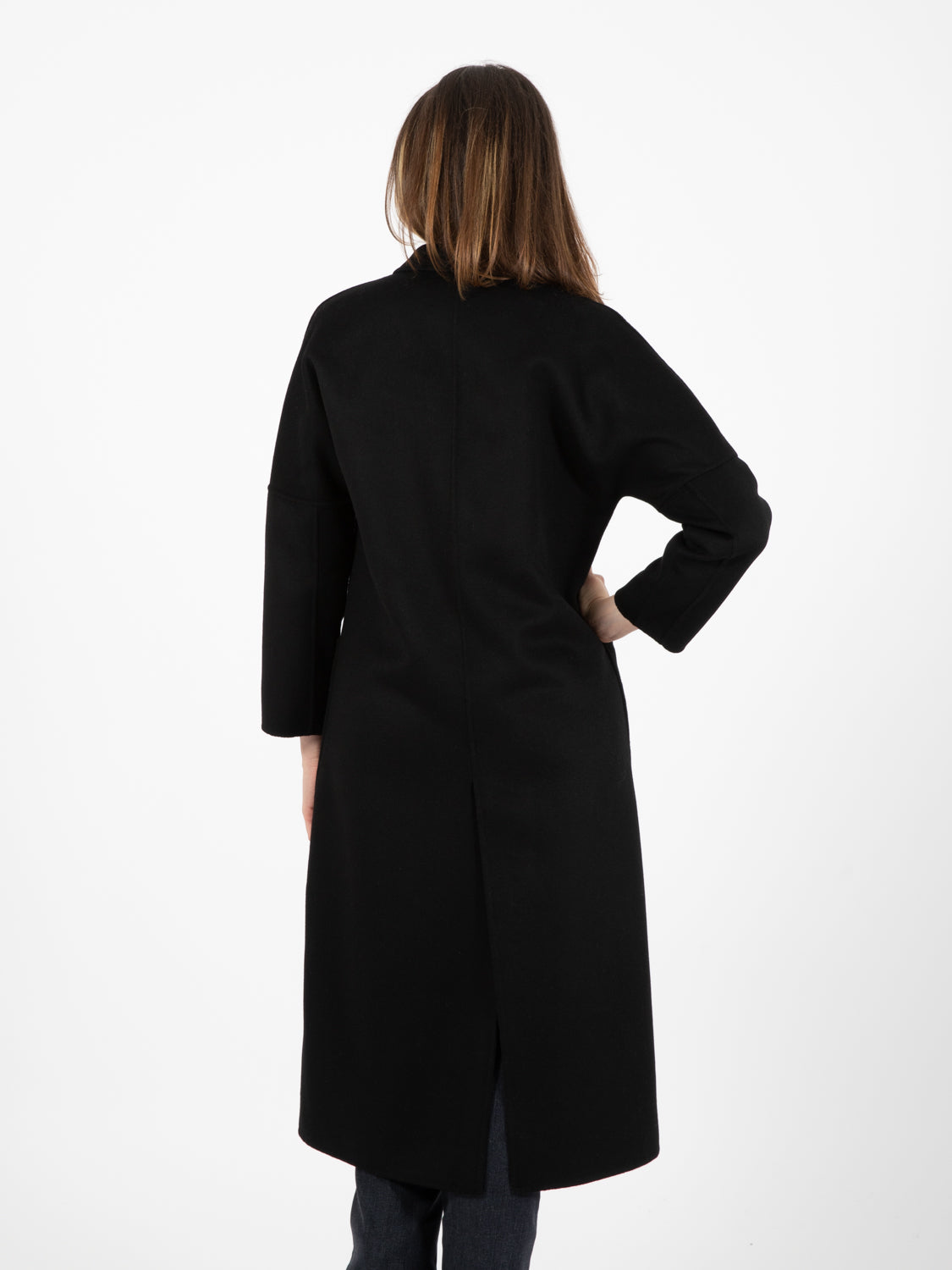 Cappotto over doppiopetto nero