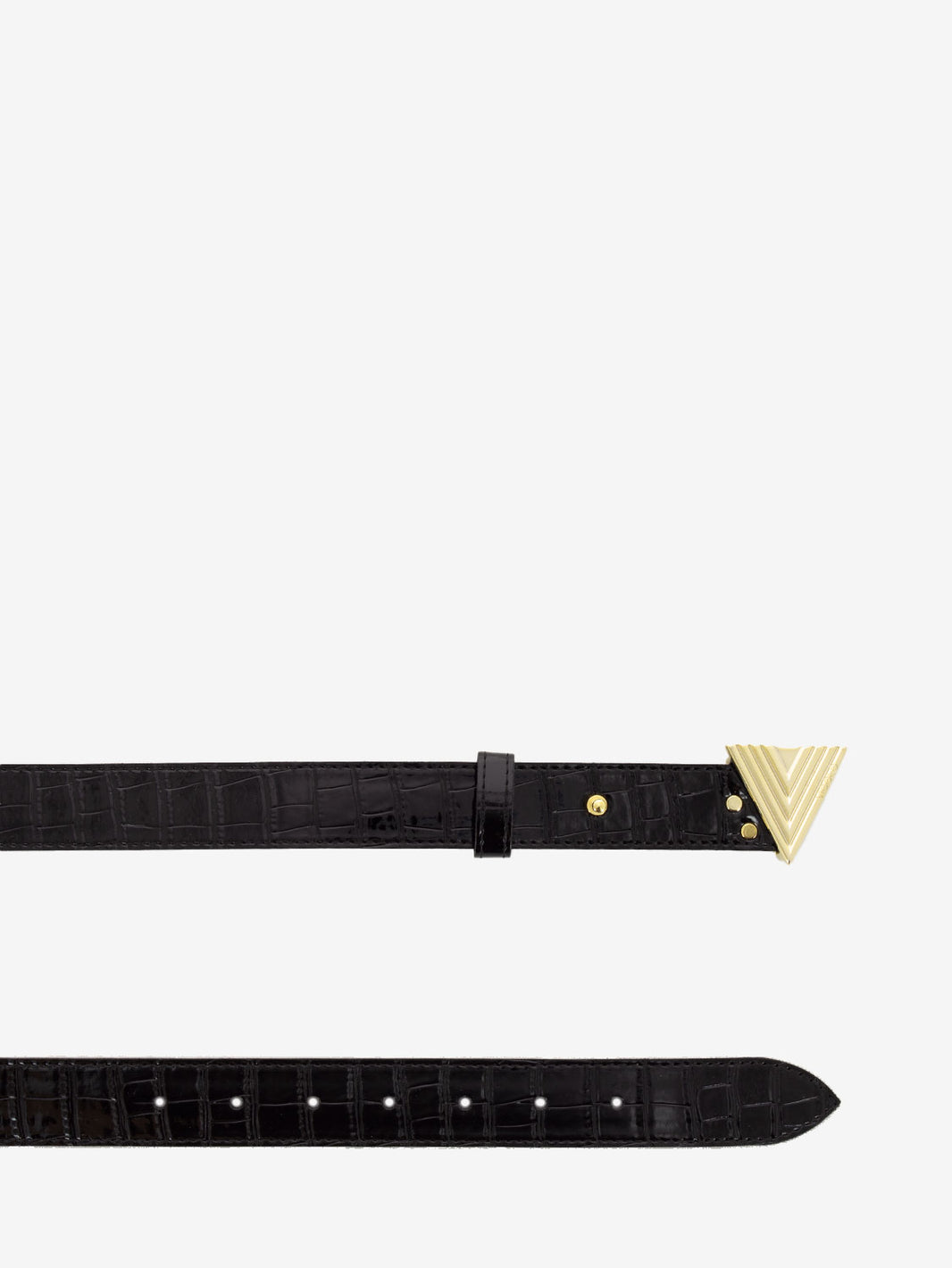Black crocodile print belt