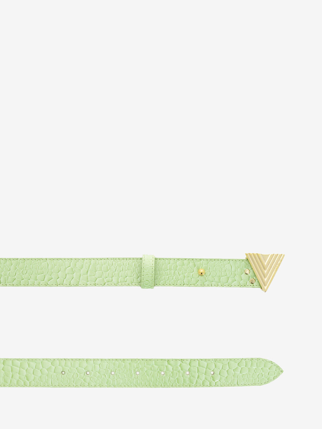 Green crocodile print belt