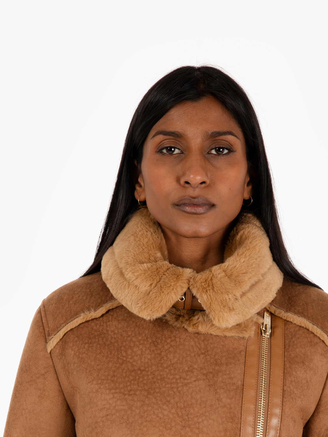 Eco-sheepskin biker model camel