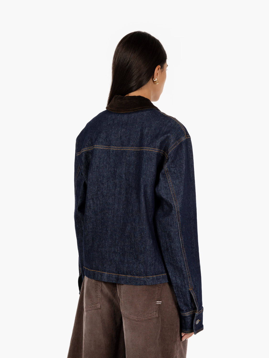Giacca camicia in denim blu