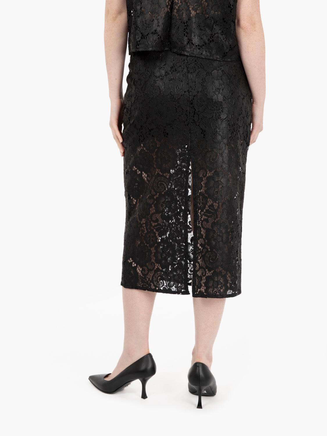 Black Lace Midi Skirt