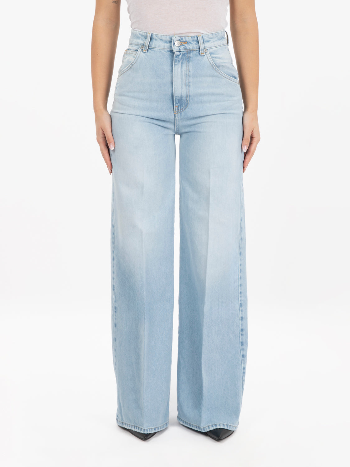 Jeans a palazzo Katia denim chiaro