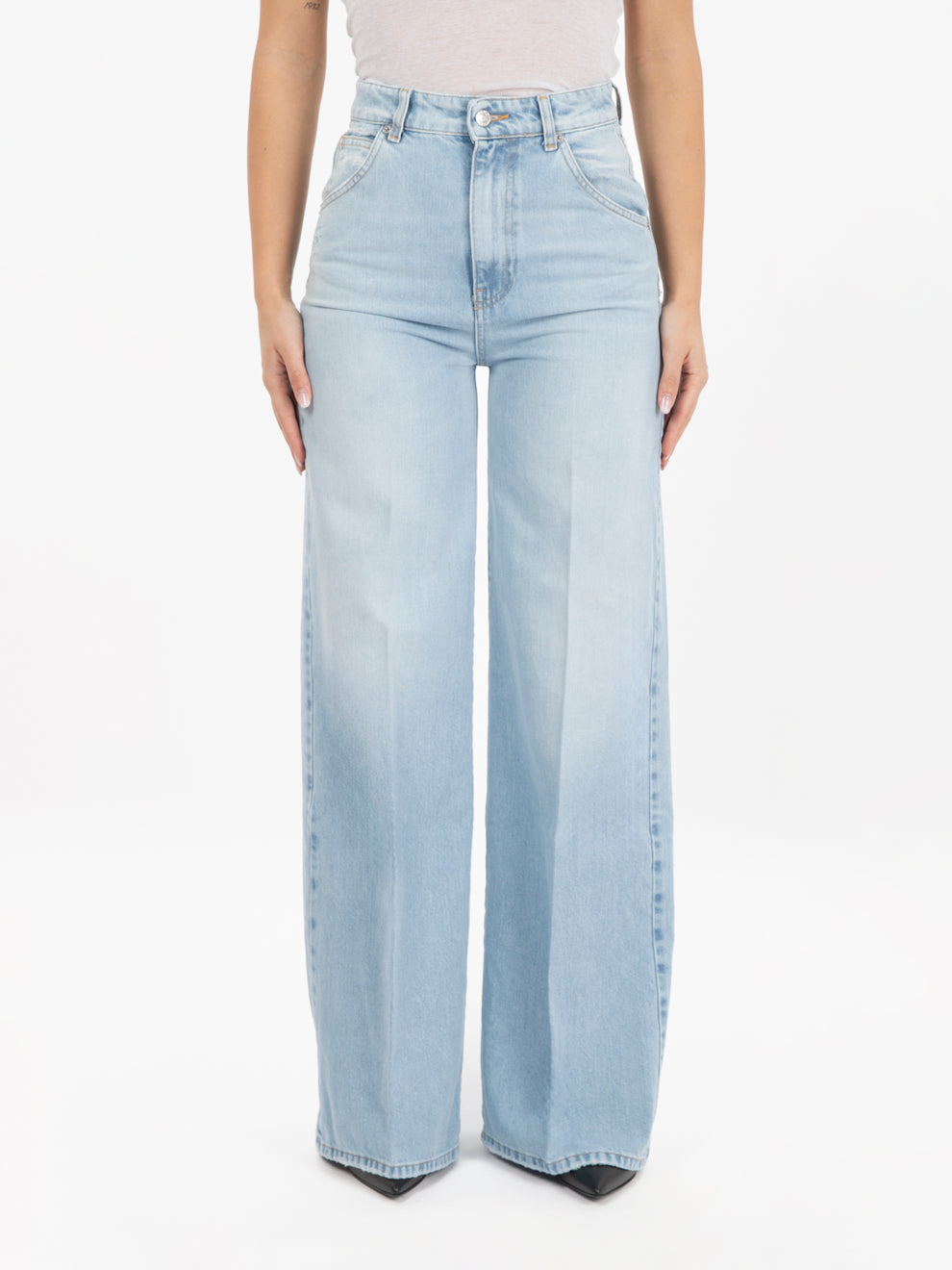 Jeans a palazzo Katia denim chiaro