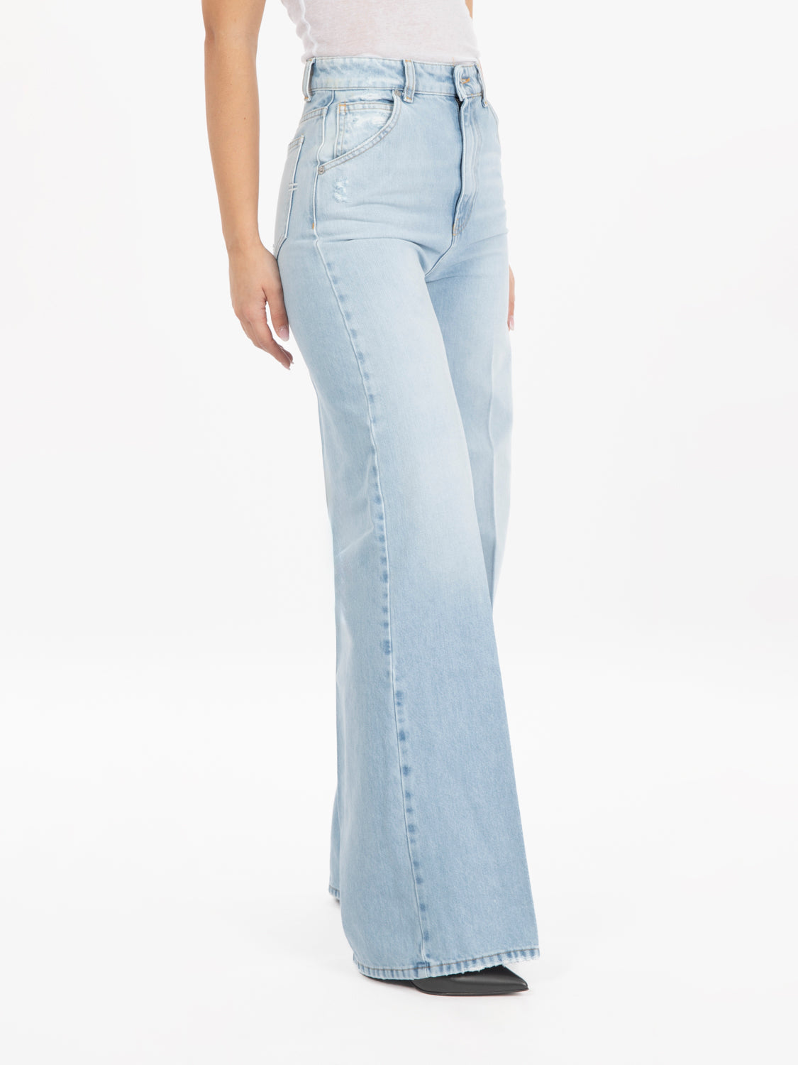 Jeans a palazzo Katia denim chiaro