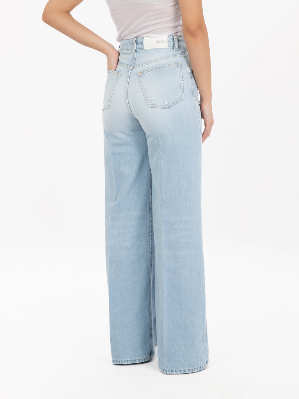 Jeans a palazzo Katia denim chiaro