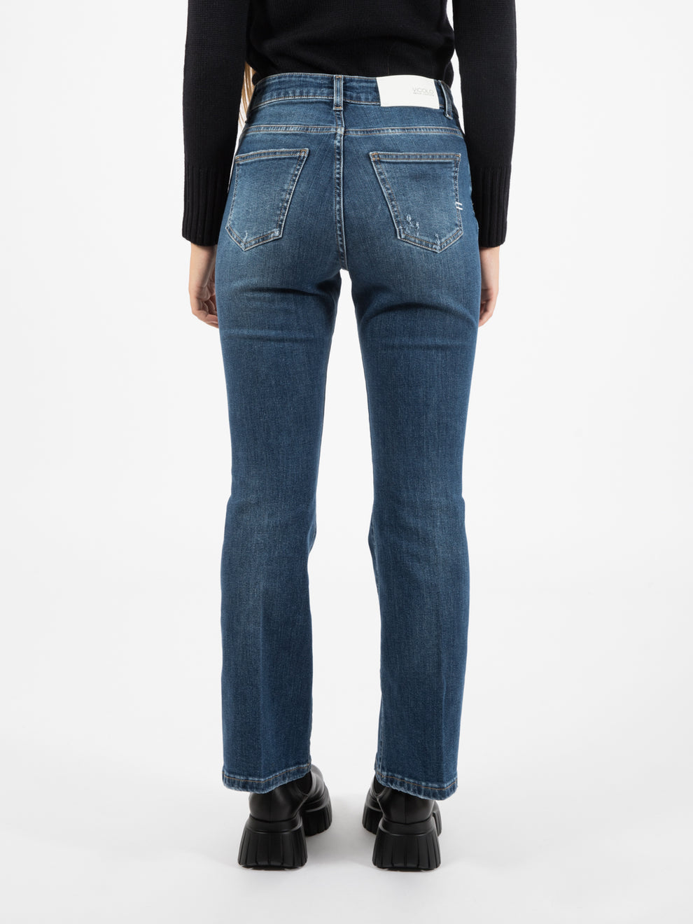 Jeans a trombetta blu medio