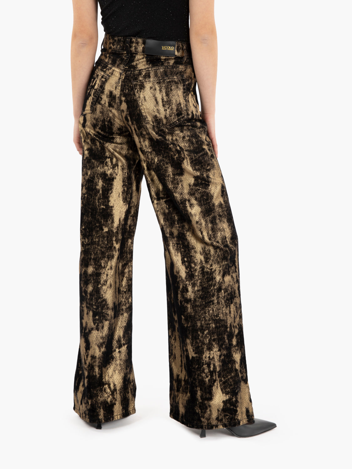 Jeans Icon Lexie laminato oro / nero