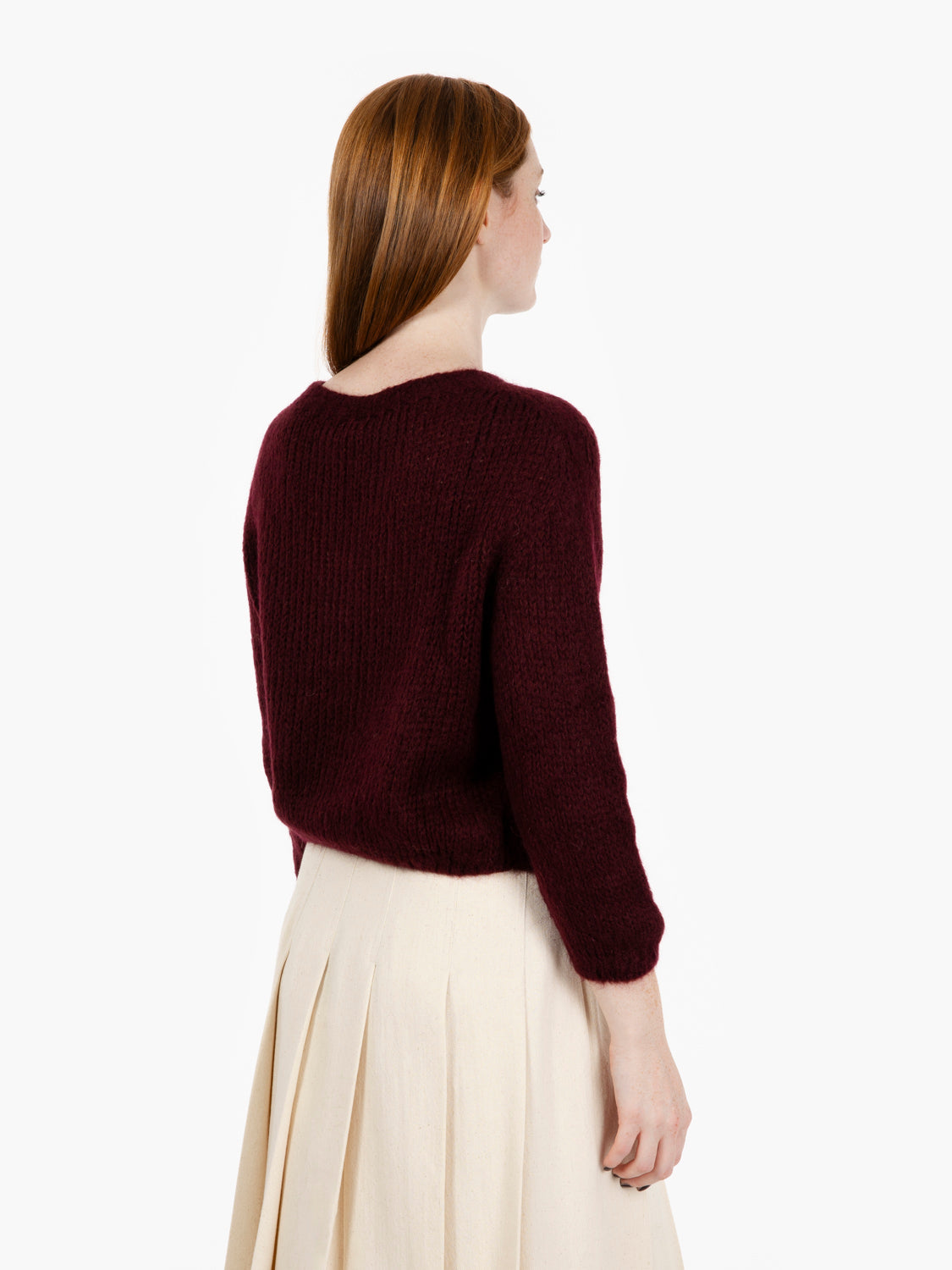 Burgundy wool crop sweater