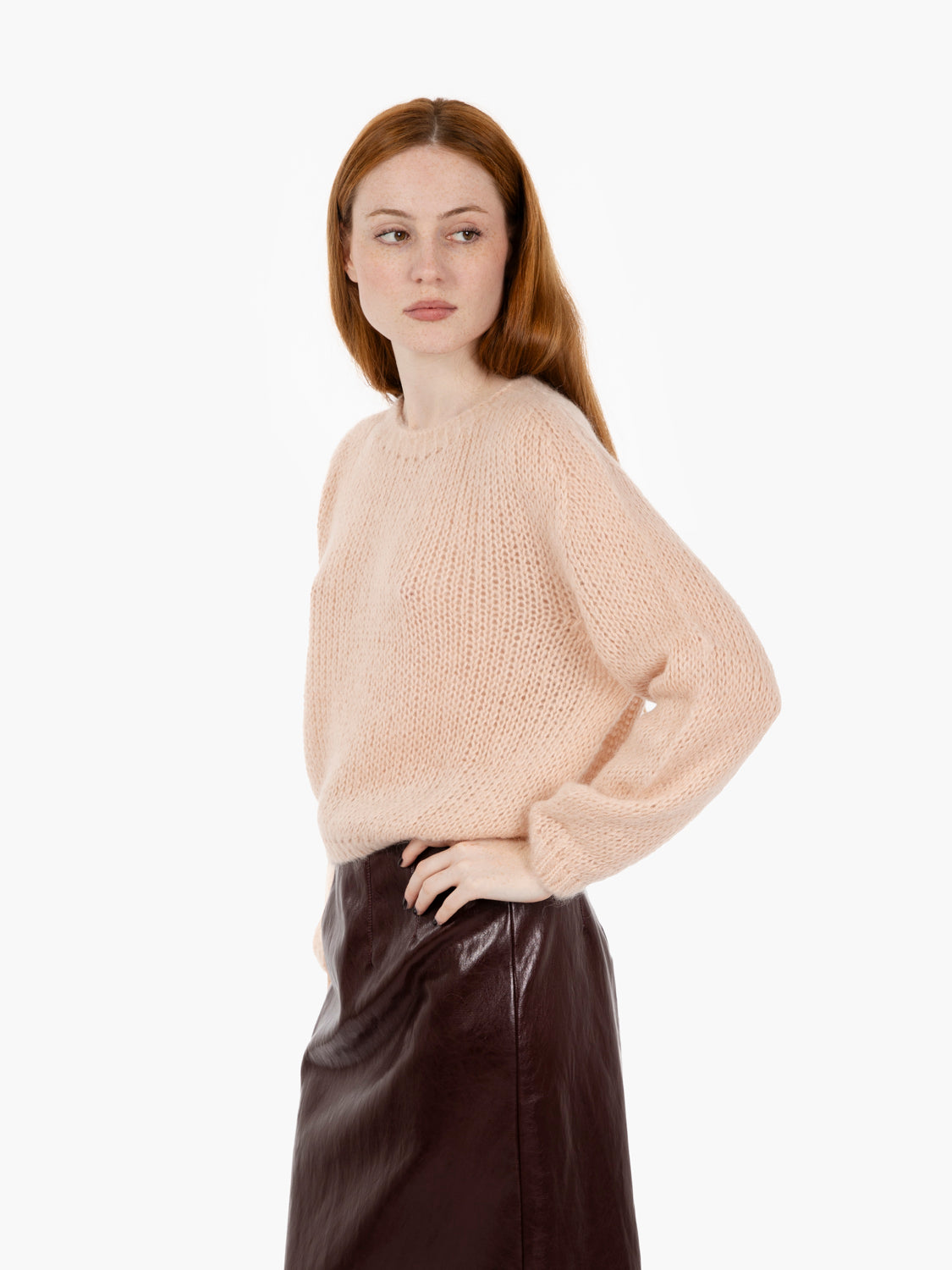 Pink wool crop sweater