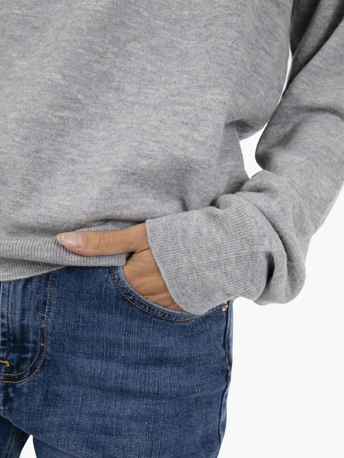 Maglione girocollo in lana grigio