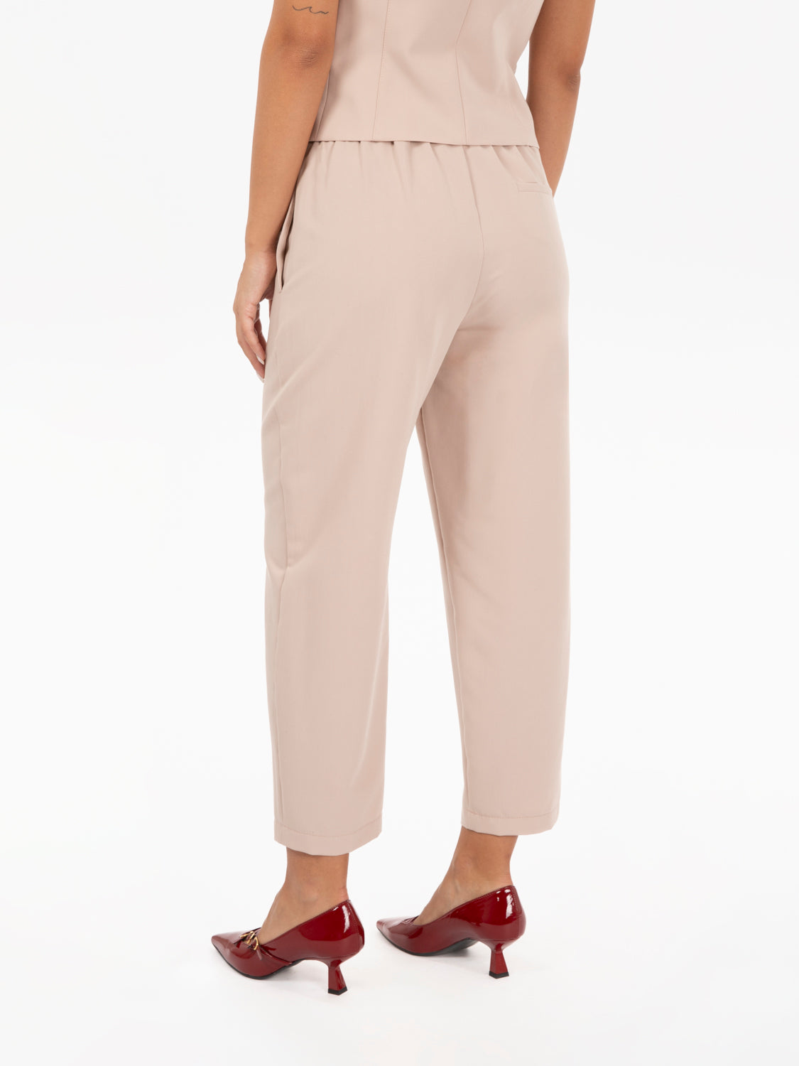 Pantaloni dritti cipria