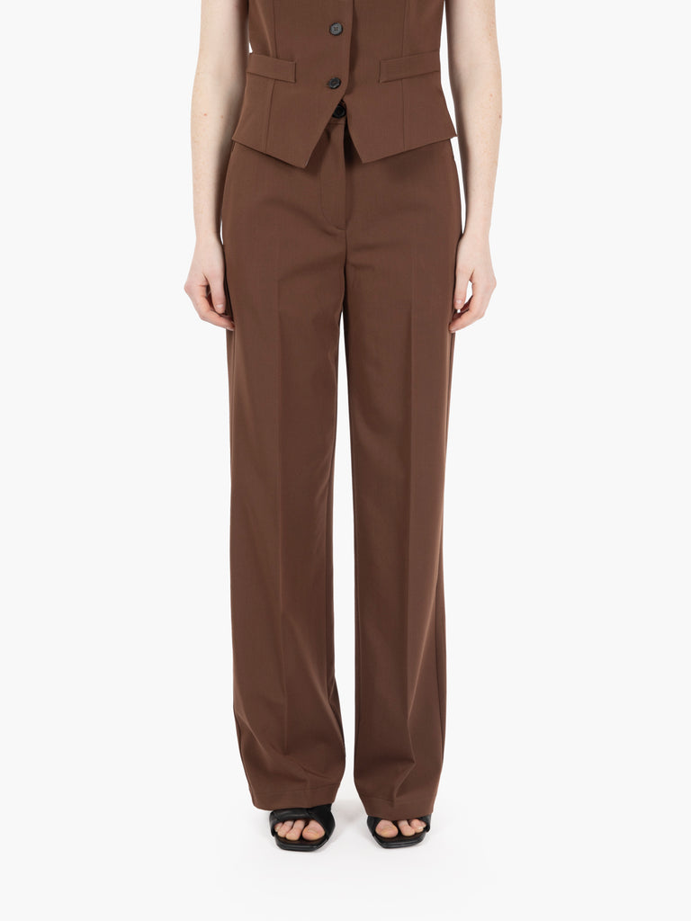 VICOLO - Pantaloni palazzo moro