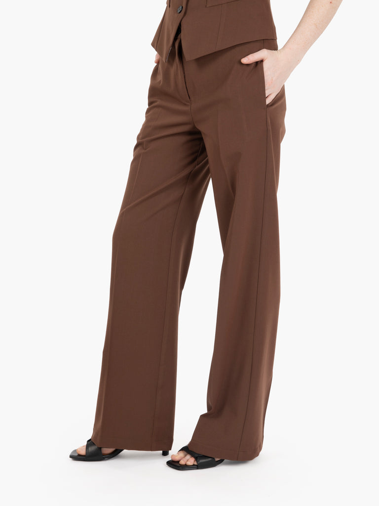 VICOLO - Pantaloni palazzo moro