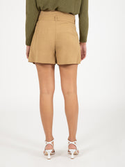 VICOLO - Shorts con cintura nocciola