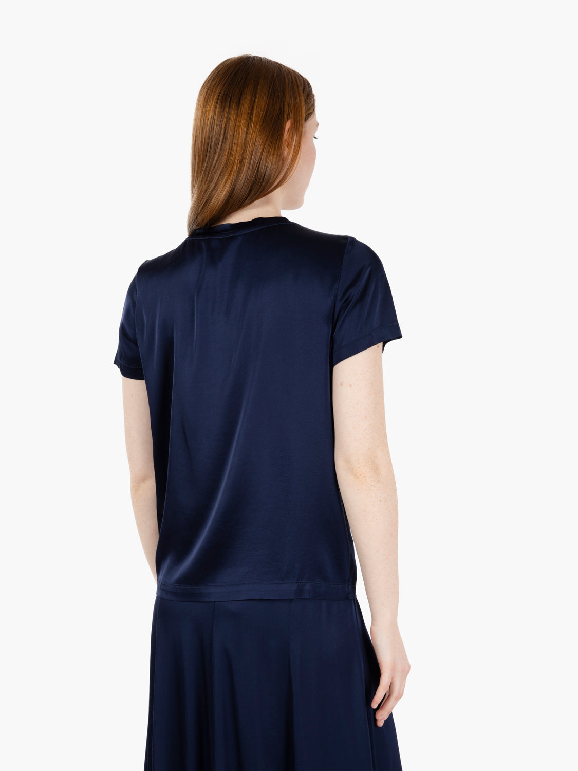 Blue satin t-shirt