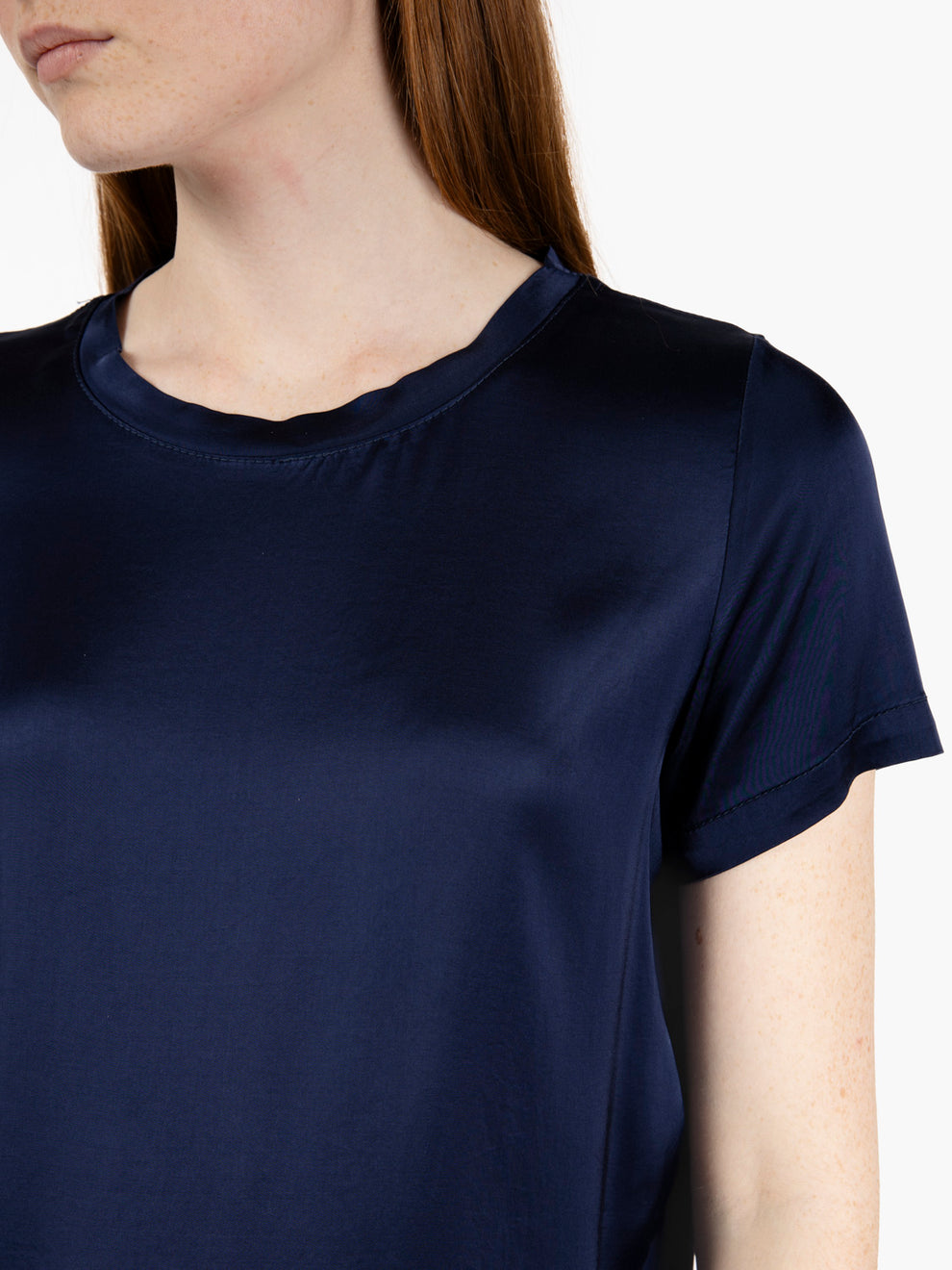 Blue satin t-shirt