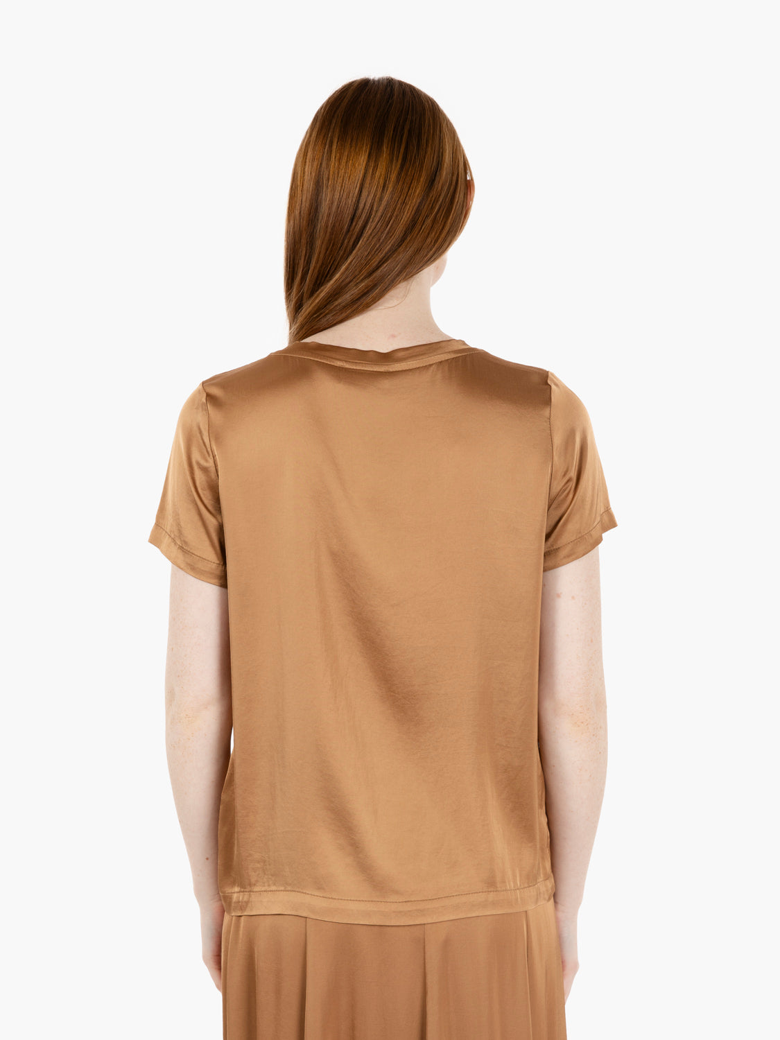 Cognac satin T-shirt