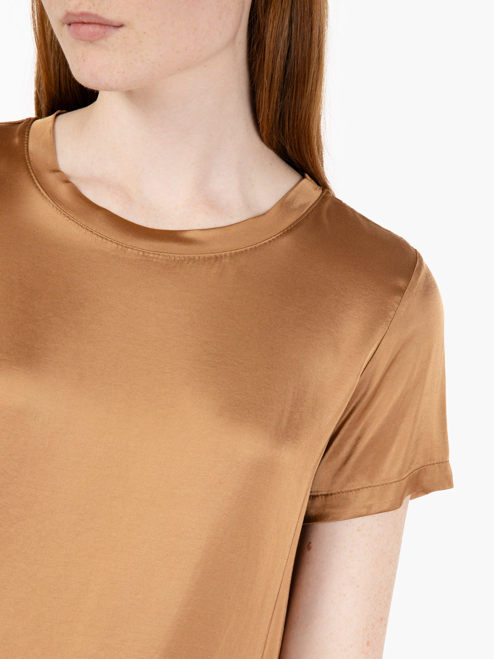 Cognac satin T-shirt