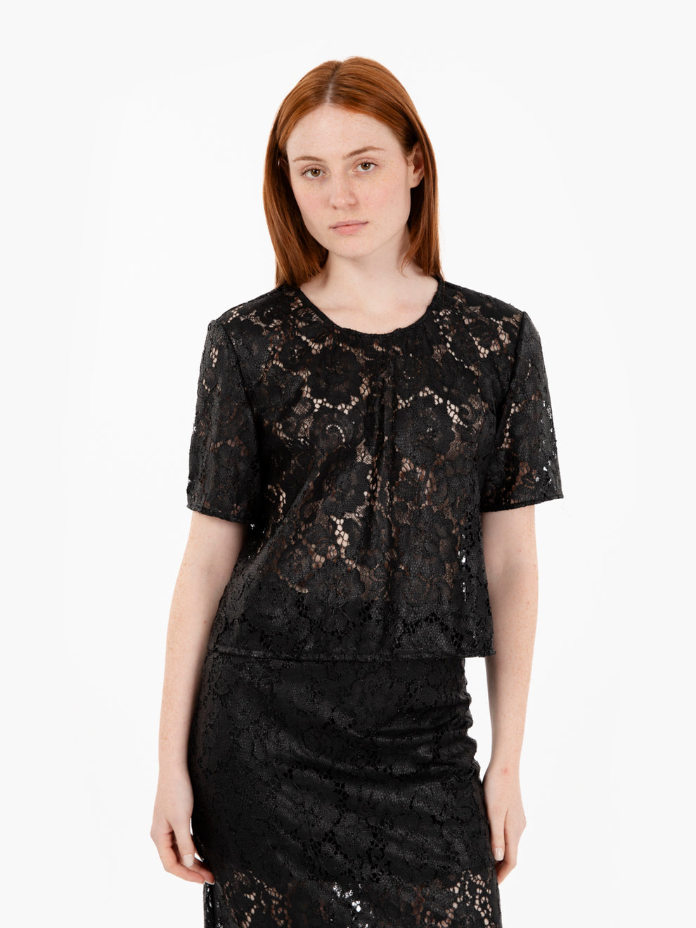 Top pizzo nero