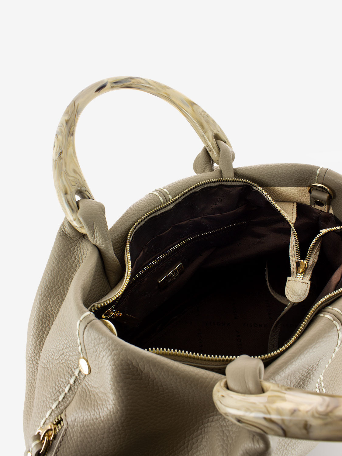 Borsa California a mano greige
