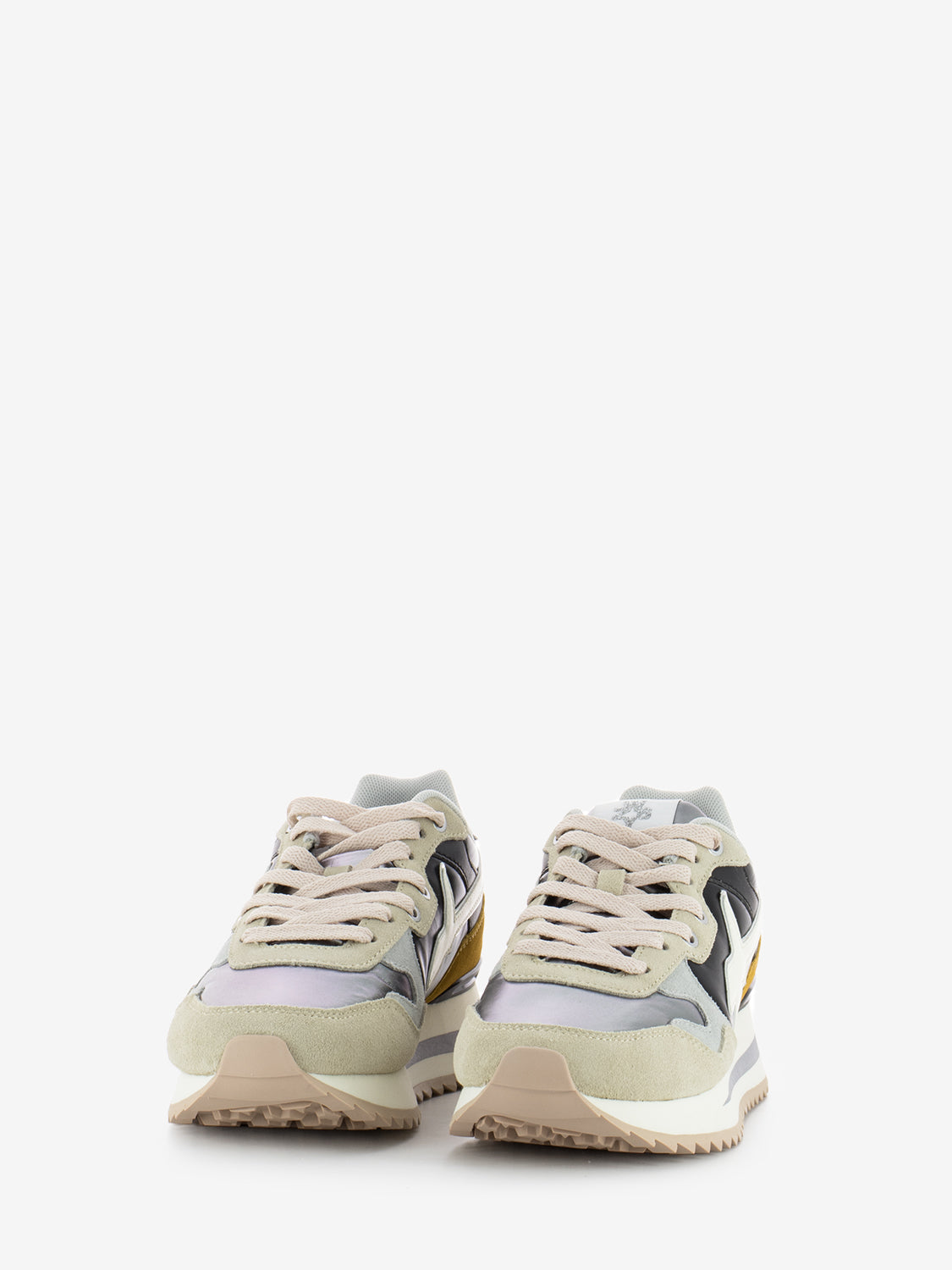 Sneakers Yak-W. Suede Metallic Nylon Stripe Sole cream / black
