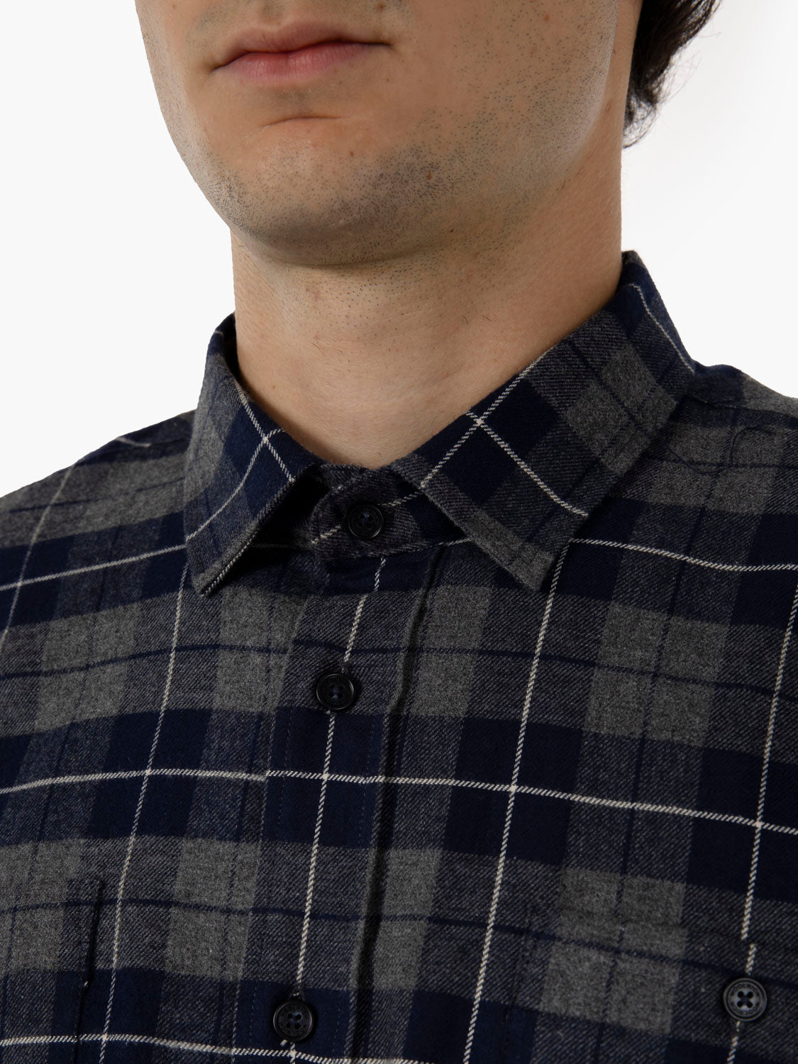 Camicia in flanella quadri blu