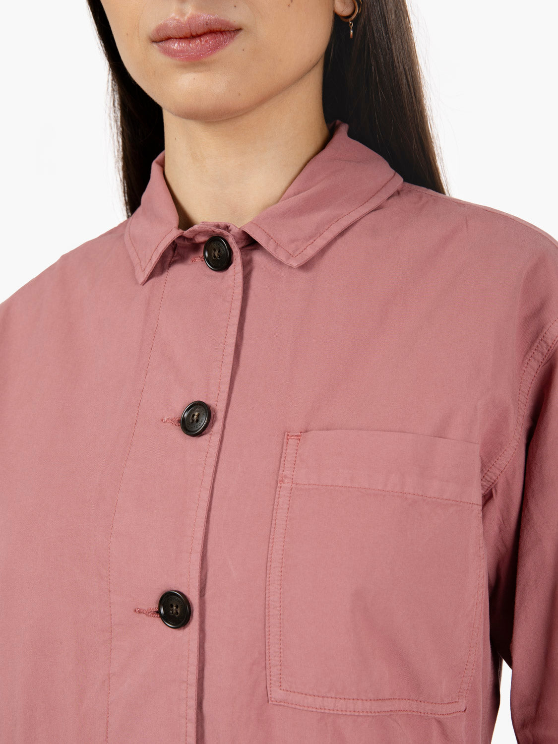 Gabardine overshirt withered rose