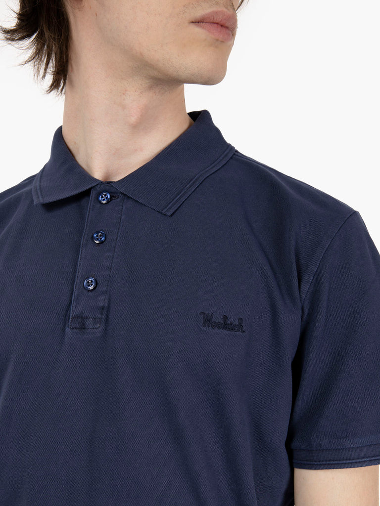 WOOLRICH - Mackinack polo melton blue