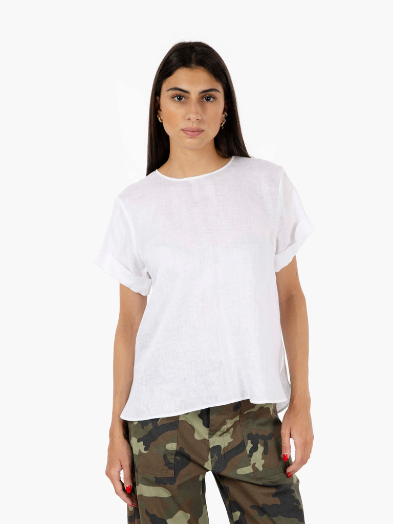 XACUS - Blusa Melissa in lino bianco
