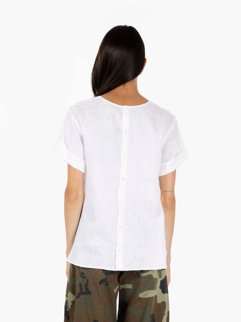 XACUS - Blusa Melissa in lino bianco