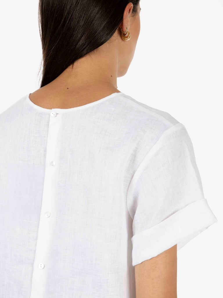 XACUS - Blusa Melissa in lino bianco