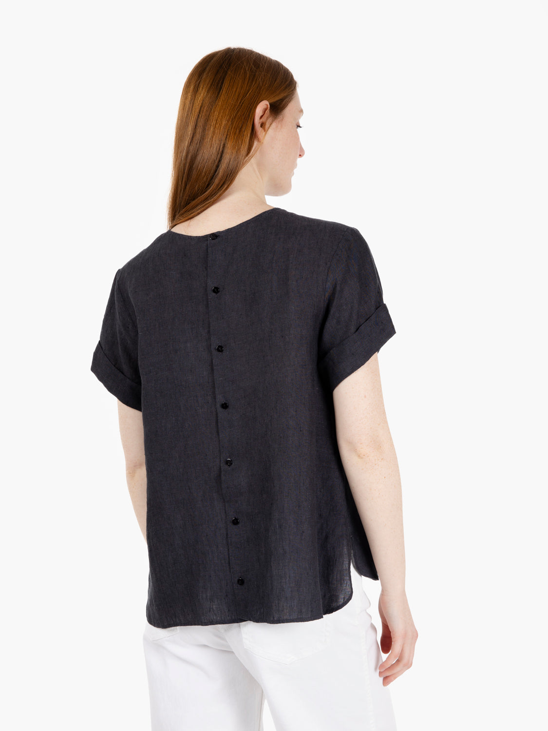 Blusa Melissa in lino nero