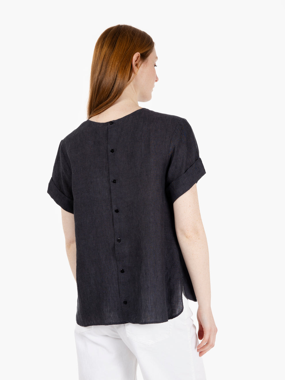 Blusa Melissa in lino nero