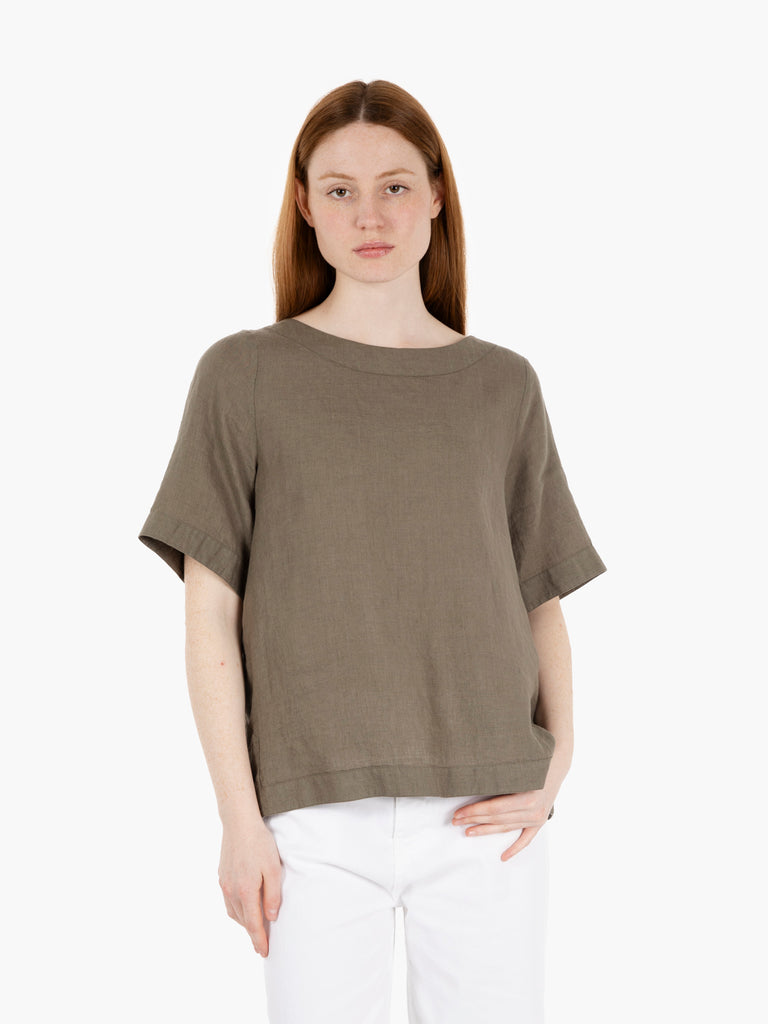 XACUS - Blusa Melissa in lino verde